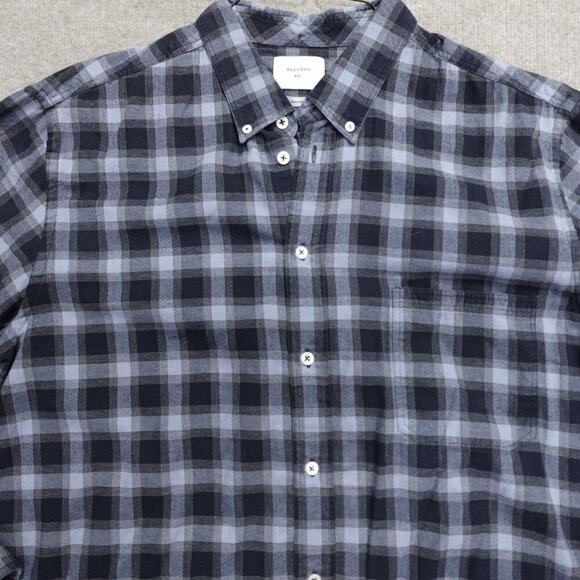 Billy Reid Shirt 2XL Blue Plaid 100% Cotton Button Down Made in Portugal - Picture 1 of 7